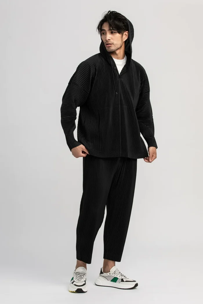 Miyake Pleated Pants Solid Tapered Pants Pencil Pants Four-season Casual Bottoms - Image 6