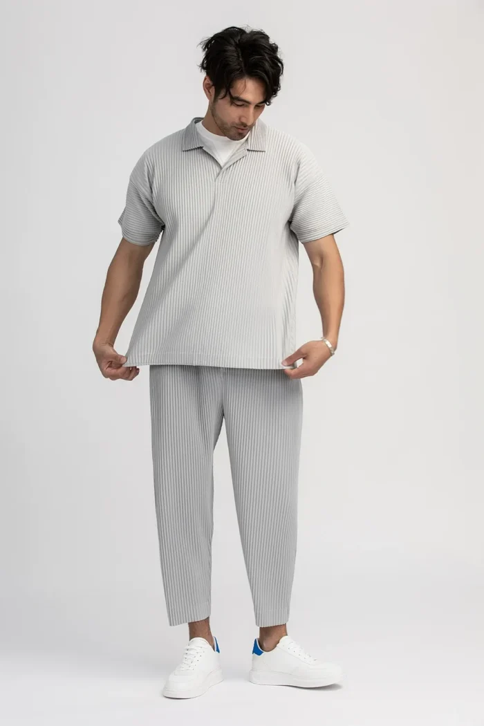Miyake Pleated Pants Solid Tapered Pants Pencil Pants Four-season Casual Bottoms - Image 2